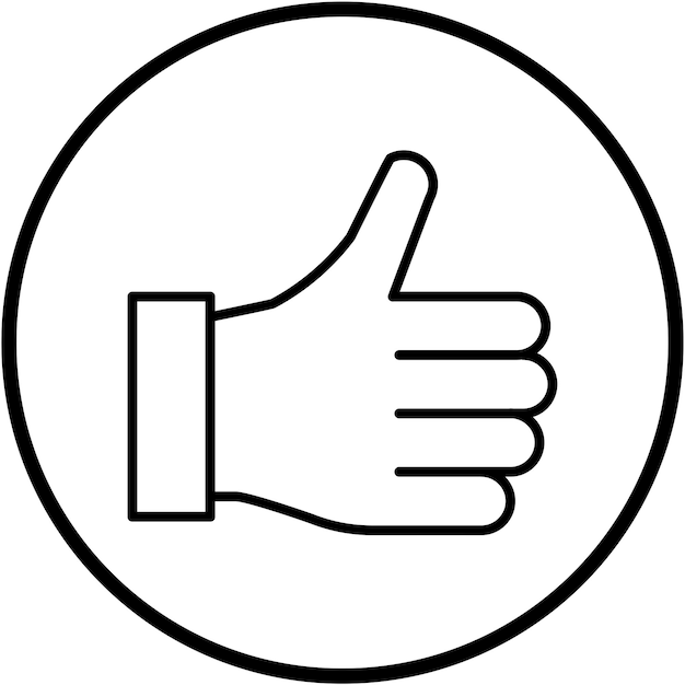 Diseño vectorial Estilo del icono de pulgar hacia arriba