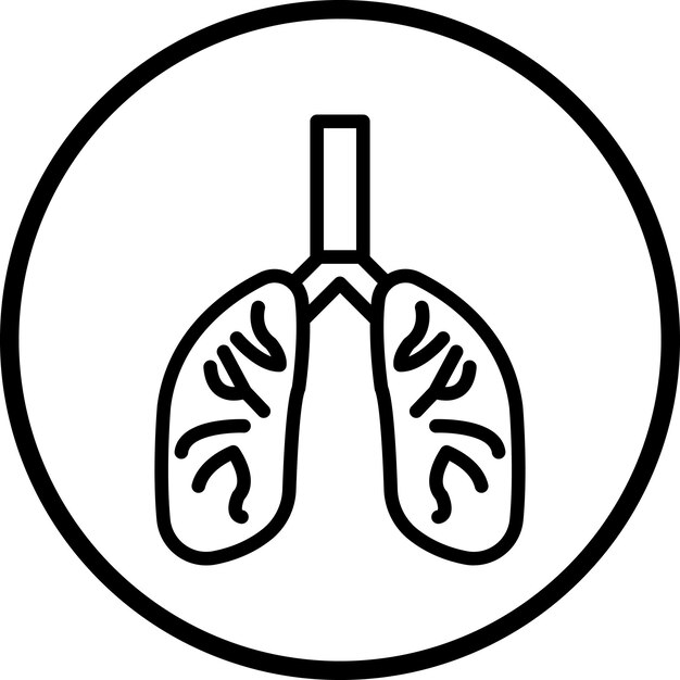 Diseño vectorial Estilo del icono de los pulmones