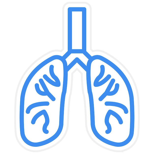 Diseño vectorial Estilo del icono de los pulmones