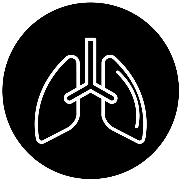 Diseño vectorial Estilo del icono de los pulmones