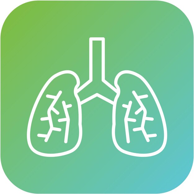 Diseño vectorial Estilo del icono de los pulmones