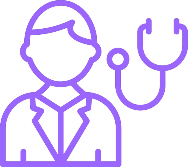 Diseño vectorial Estilo del icono del pulmonólogo
