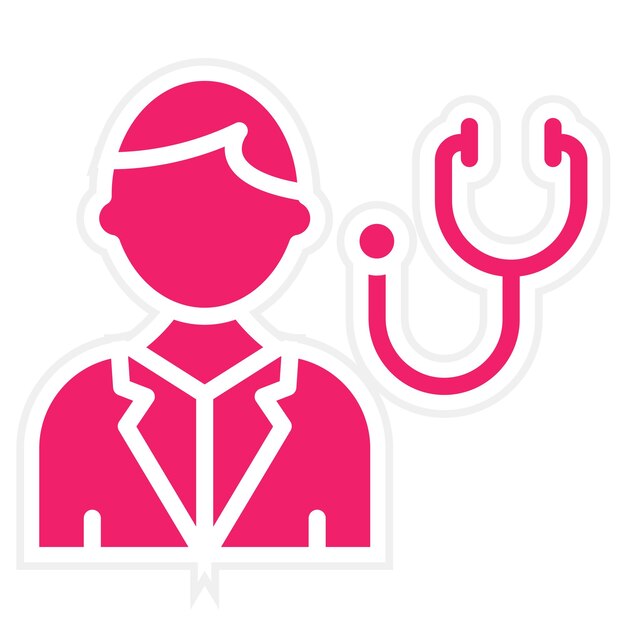 Diseño vectorial Estilo del icono del pulmonólogo
