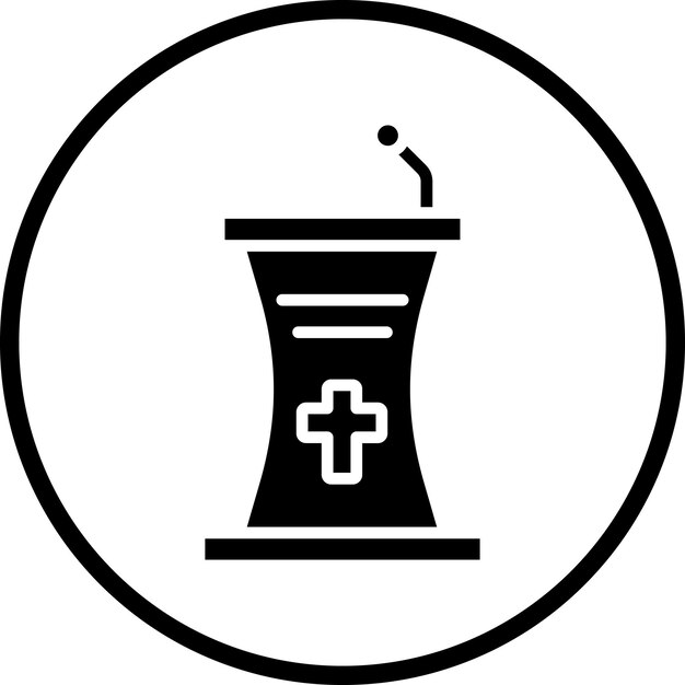 Diseño vectorial del estilo del icono del púlpito
