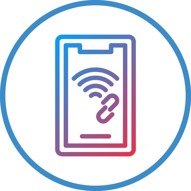 Diseño vectorial del estilo del icono del punto de acceso móvil