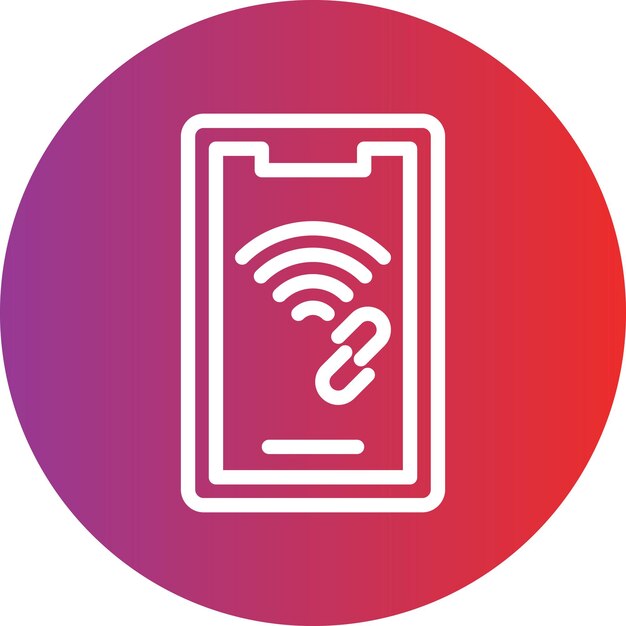 Diseño vectorial del estilo del icono del punto de acceso móvil