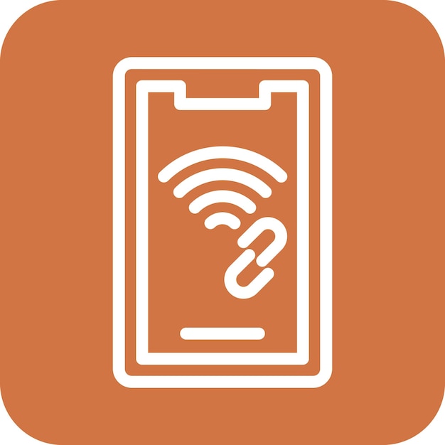 Diseño vectorial del estilo del icono del punto de acceso móvil