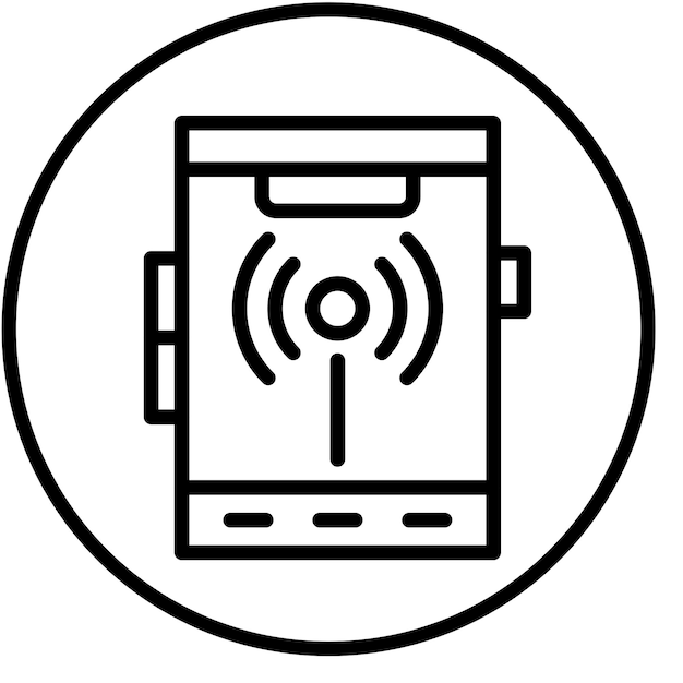 Diseño vectorial del estilo del icono del punto de acceso móvil