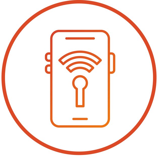 Diseño vectorial del estilo del icono del punto de acceso móvil