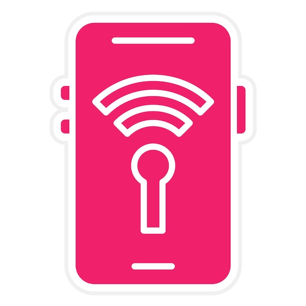 Diseño vectorial del estilo del icono del punto de acceso móvil