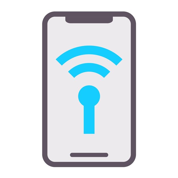 Diseño vectorial del estilo del icono del punto de acceso móvil