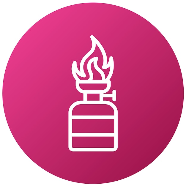 Diseño vectorial de estilo de icono de quemador de gas para acampar