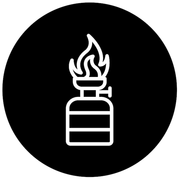 Diseño vectorial de estilo de icono de quemador de gas para acampar