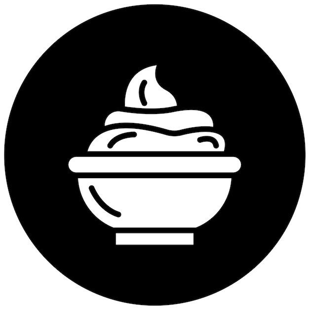 Diseño vectorial de estilo de icono de queso crema