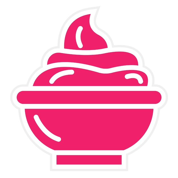 Diseño vectorial de estilo de icono de queso crema