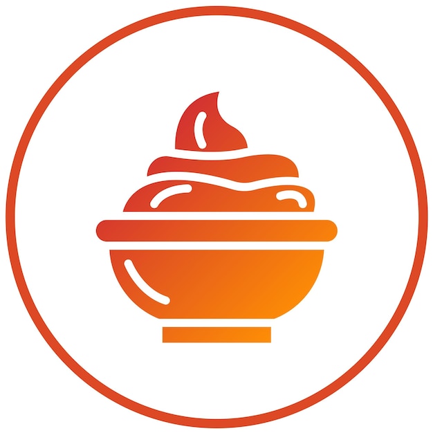 Diseño vectorial de estilo de icono de queso crema