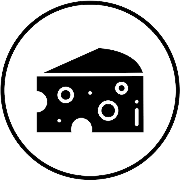 Diseño vectorial del estilo del icono del queso