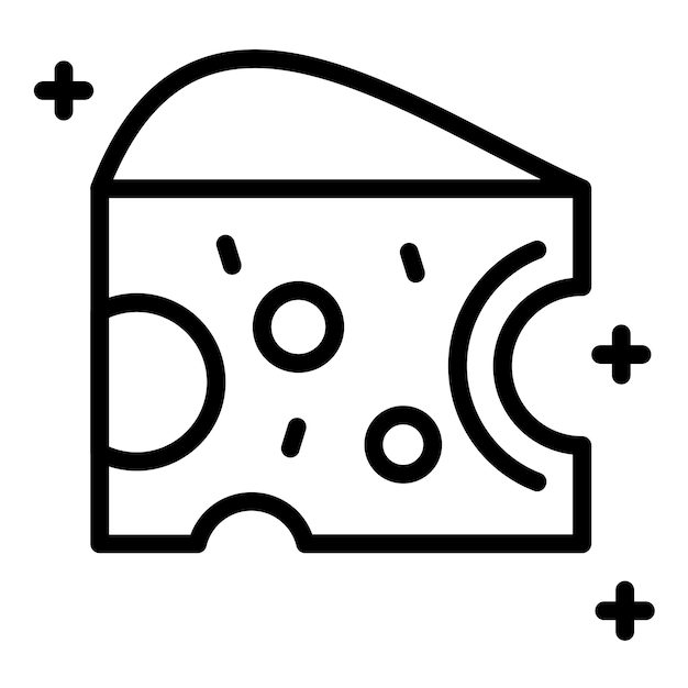 Diseño vectorial del estilo del icono del queso