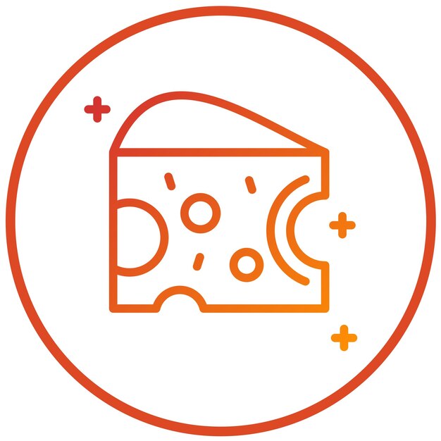 Diseño vectorial del estilo del icono del queso