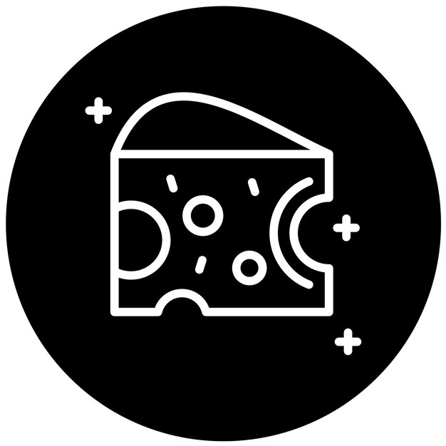 Diseño vectorial del estilo del icono del queso