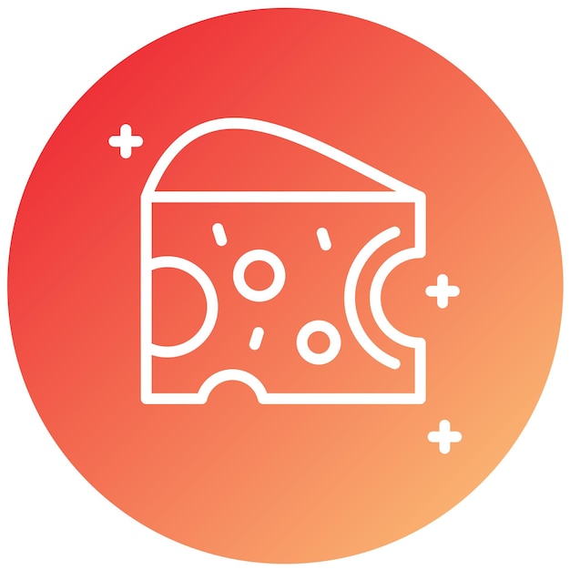Diseño vectorial del estilo del icono del queso