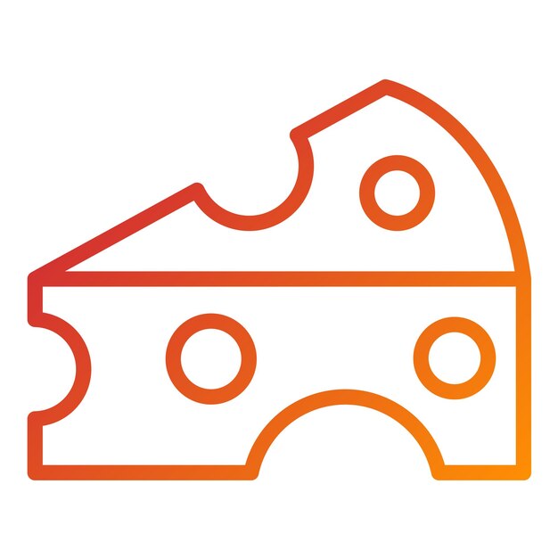 Diseño vectorial del estilo del icono del queso