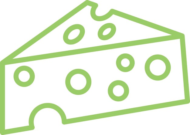 Diseño vectorial del estilo del icono del queso