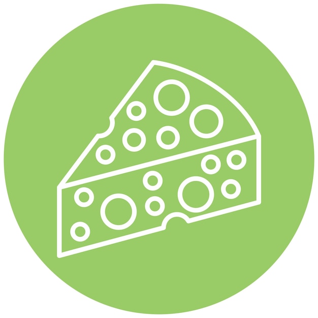 Diseño vectorial del estilo del icono del queso