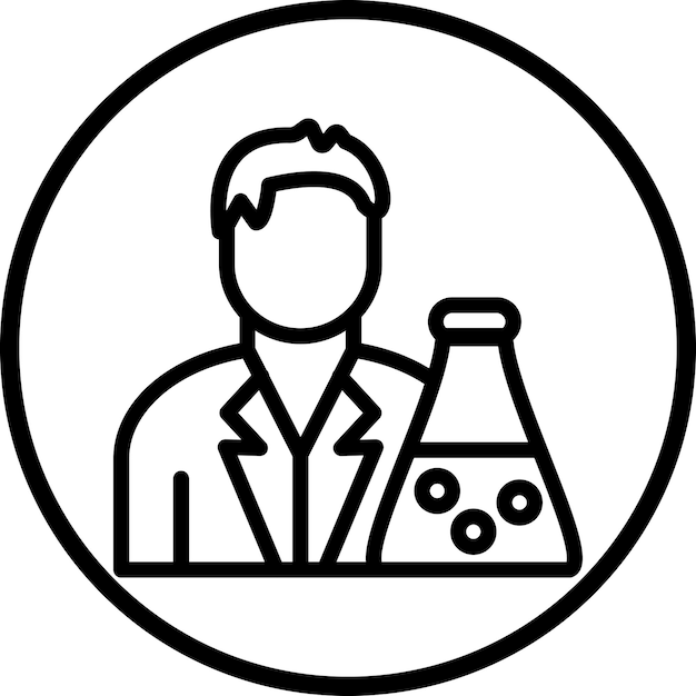 Diseño vectorial Estilo del icono del químico