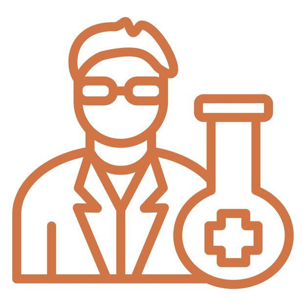 Diseño vectorial Estilo del icono del químico