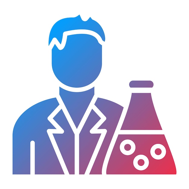 Diseño vectorial Estilo del icono del químico