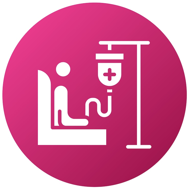 Vector diseño vectorial del estilo del icono de quimioterapia