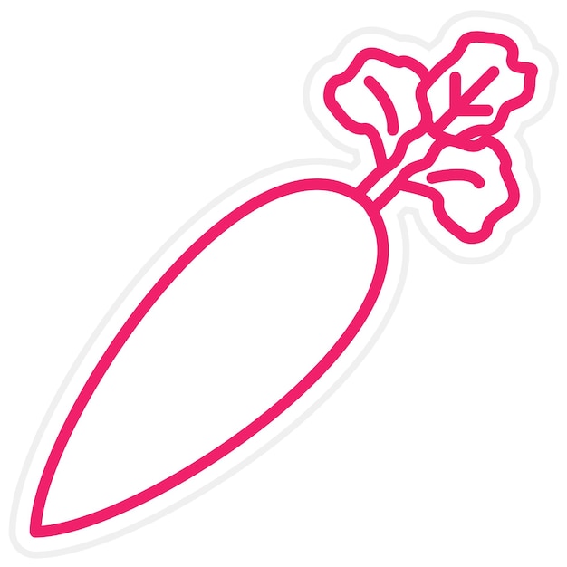Diseño vectorial de estilo de icono de rábano