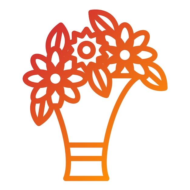 Diseño vectorial Estilo del icono del racimo de flores