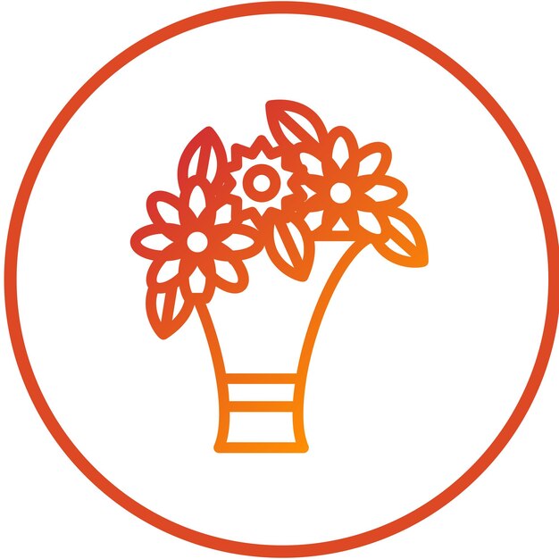 Diseño vectorial Estilo del icono del racimo de flores
