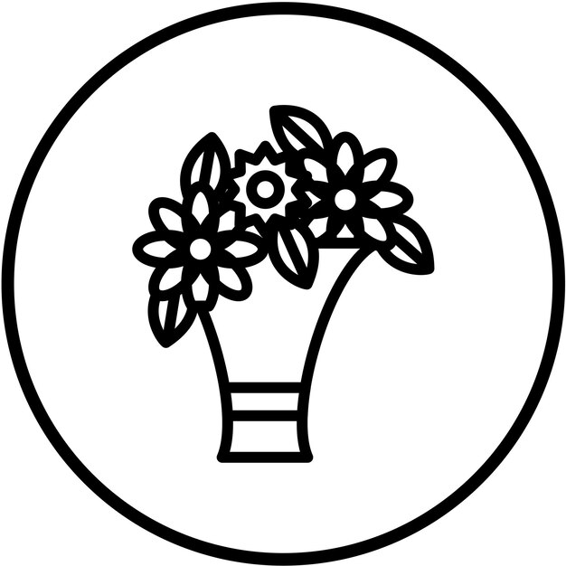 Diseño vectorial Estilo del icono del racimo de flores