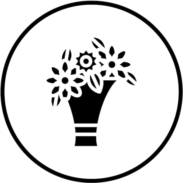 Diseño vectorial Estilo del icono del racimo de flores