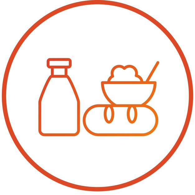 Diseño vectorial Estilo del icono de la ración de alimentos