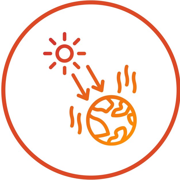 Diseño vectorial Estilo del icono de radiación solar