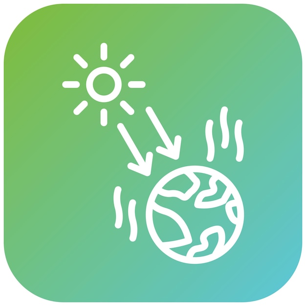 Diseño vectorial Estilo del icono de radiación solar