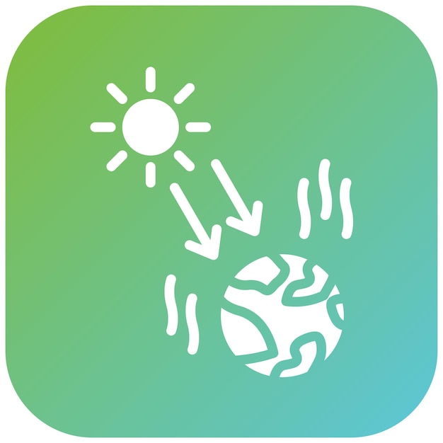 Diseño vectorial Estilo del icono de radiación solar