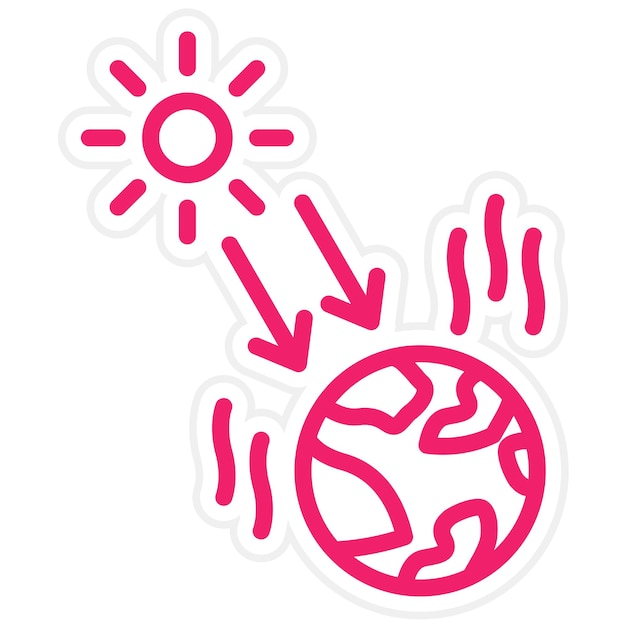 Diseño vectorial Estilo del icono de radiación solar