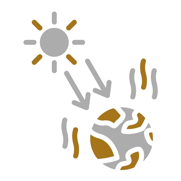 Diseño vectorial Estilo del icono de radiación solar