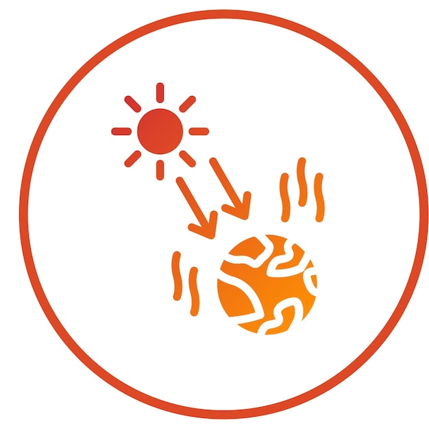 Diseño vectorial Estilo del icono de radiación solar
