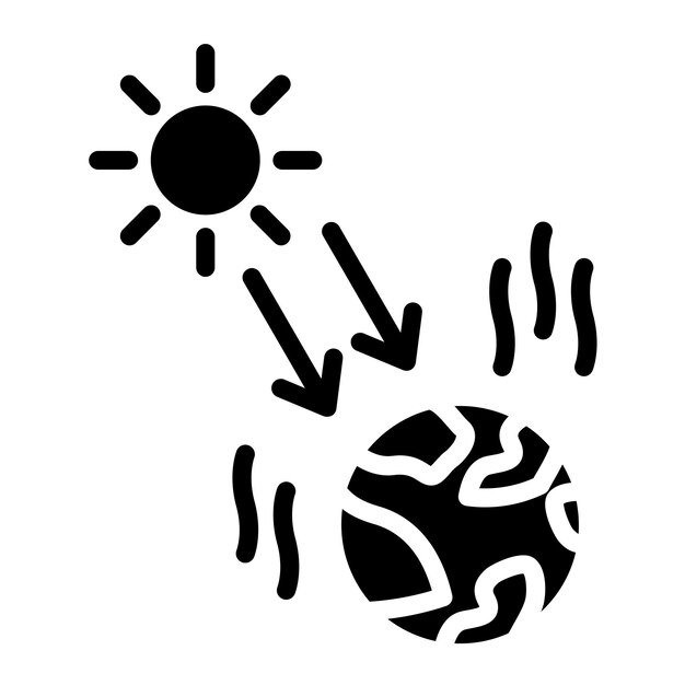 Diseño vectorial Estilo del icono de radiación solar