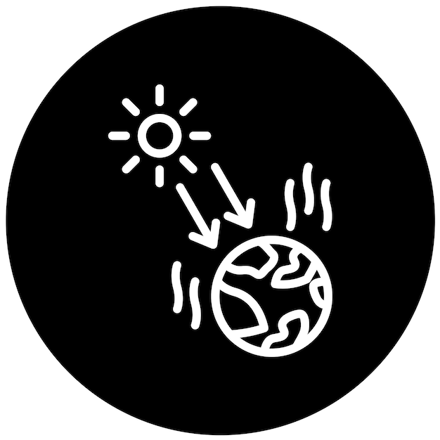 Diseño vectorial Estilo del icono de radiación solar