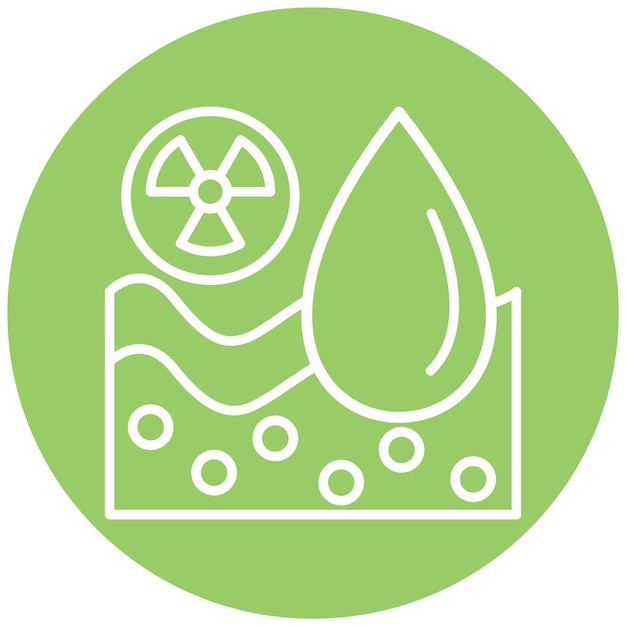 Diseño vectorial de estilo de icono radiactivo