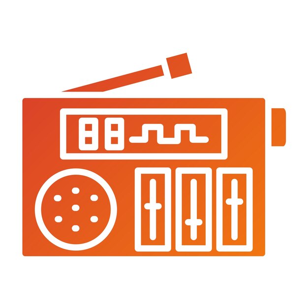 Vector diseño vectorial estilo de icono de radio digital