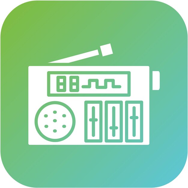 Diseño vectorial Estilo de icono de radio digital