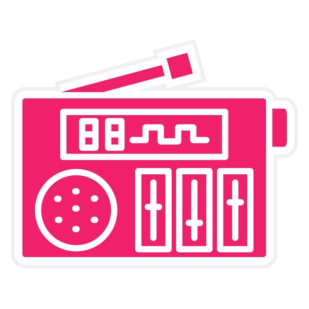 Vector diseño vectorial estilo de icono de radio digital